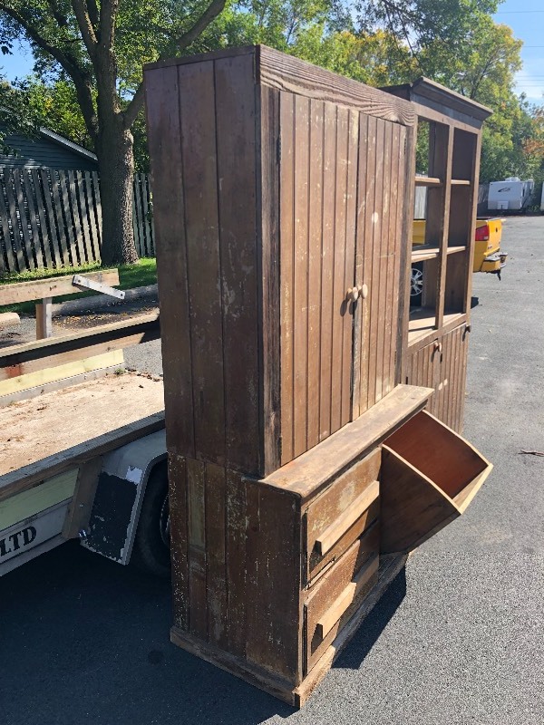 lot 310 image: 2 Antique General Store Cabinets (As Is)