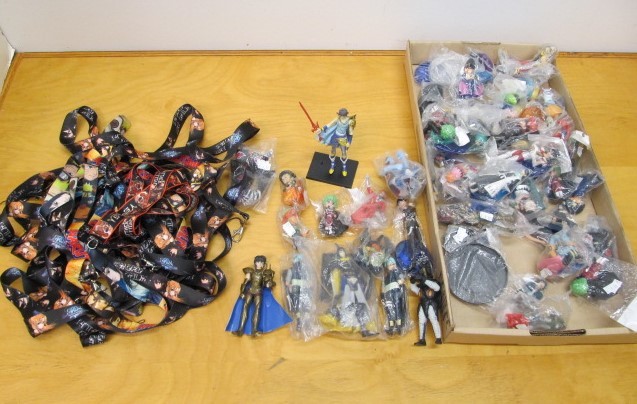 lot 31 image: Large Lot of Assorted Anime Lanyards & Figures