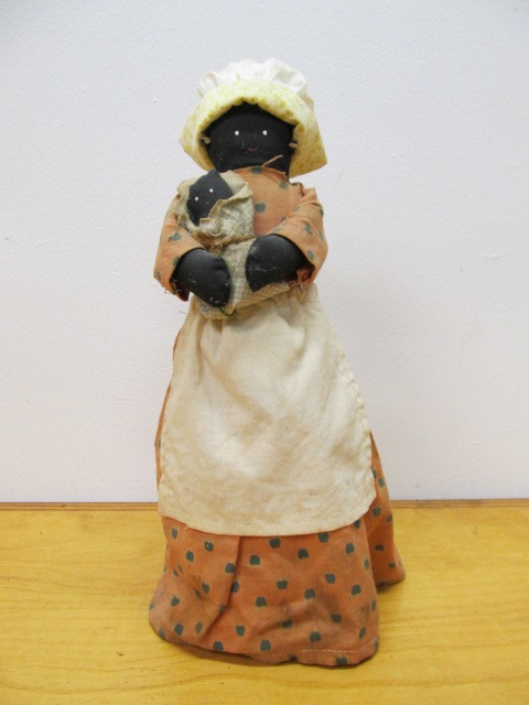 lot 97 image: Vintage Hand Made Folk Art Cloth Jar Cover Doll
