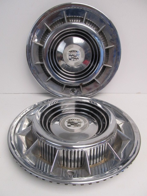 lot 60 image: Pair of Early 1970s CADILLAC Hubcaps 