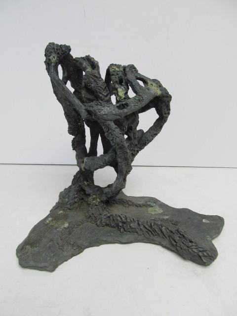 lot 94 image: Unusual Vintage Solid Bronze Abstract Sculpture