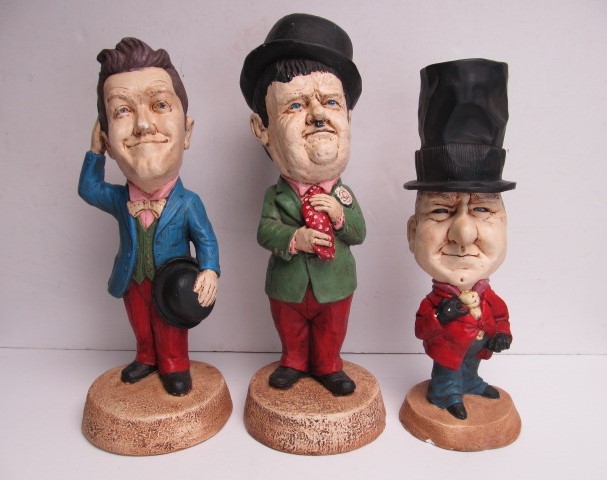 lot 113 image: 3 Large Vintage Chalkware Statues 