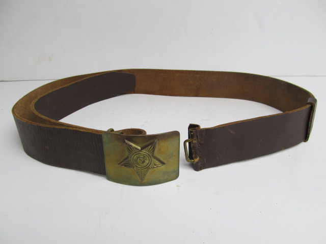 lot 119 image: Old Vintage Soviet Union Military Belt & Brass Buckle.