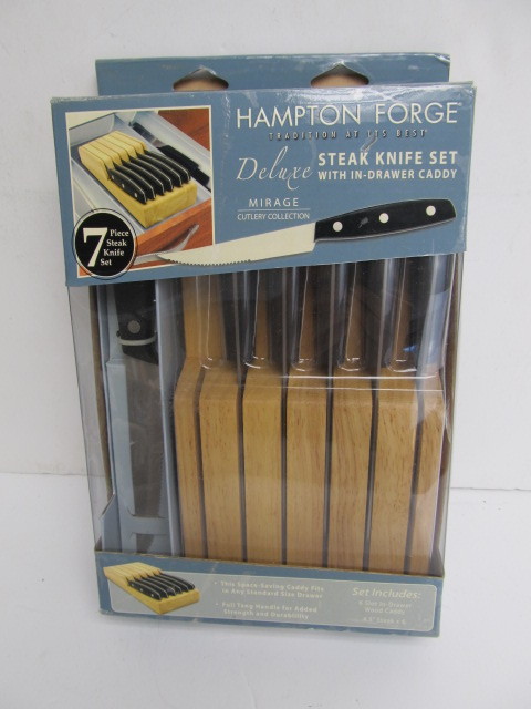 lot 129 image: Brand New Hampton Forge Deluxe Steak Knife Set 