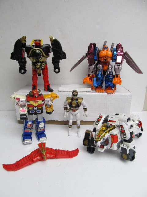 lot 100 image: Group of Power Rangers & Transformer Toys