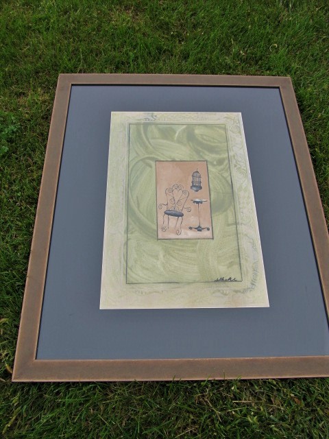 lot 137 image: Framed Signed Original Hand Colored Artwork