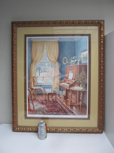 lot 245 image: Framed Signed & Numbered CHARLES PETERSON Print w COA - Piano Lessons