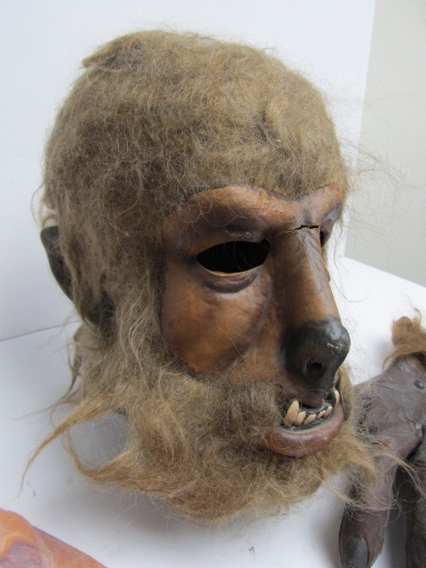 lot 231 image: Vintage 1970s Werewolf  Wolfman Costume Mask