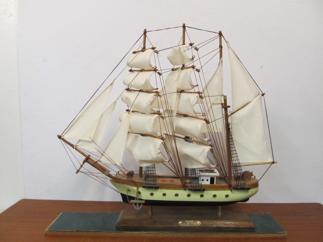 lot 225 image: Vintage GORCH FOCK Wooden Sailing Quad Mast Model Ship