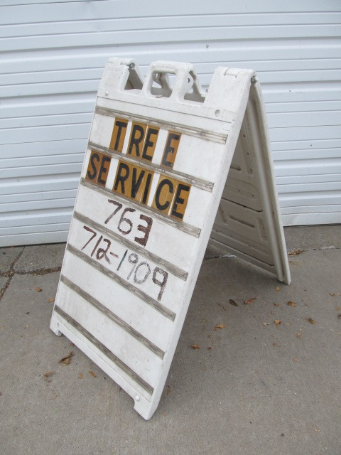 lot 241 image: Folding Hard Plastic Sandwich Board Display Sign