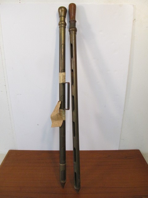 lot 264 image: Pair of Antique Brass Grain Probes