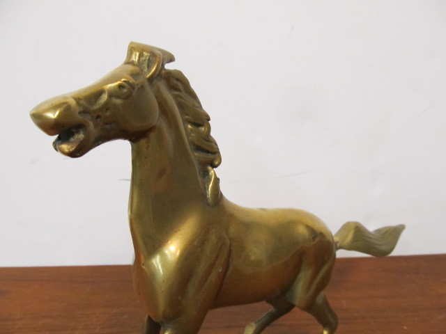 lot 270 image: Vintage Solid Brass Horse Stallion Statue