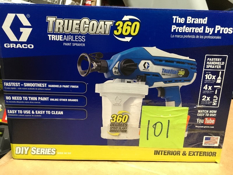 lot 101 image: Graco TrueCoat 360 Airless Paint Sprayer not used