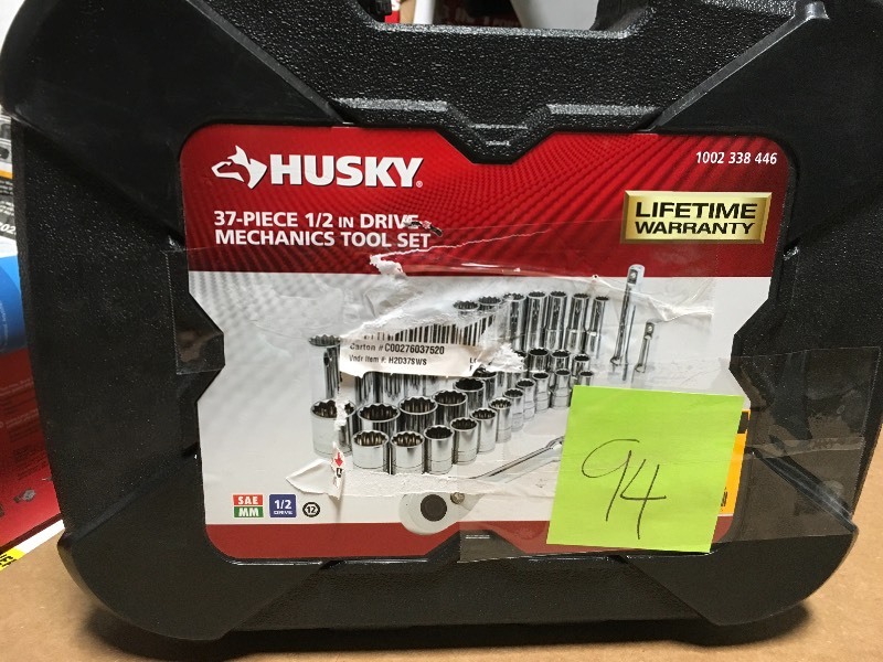 lot 94 image: Husky 12 in. Drive Mechanics Tool Set (37-Piece) not used