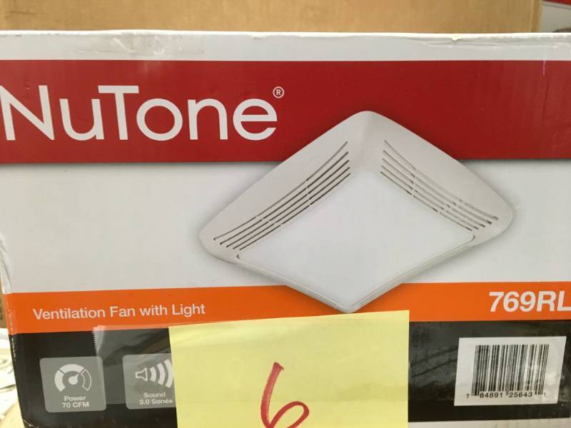 Nutone 70 Cfm Ceiling Bathroom Exhaust Fan With Light White