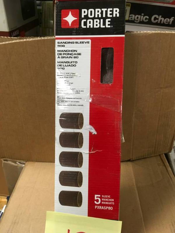 lot 12 image: Porter-Cable Restorer 80-Grit Restorer with Sanding Roller Sleeves (5-Pack) not used