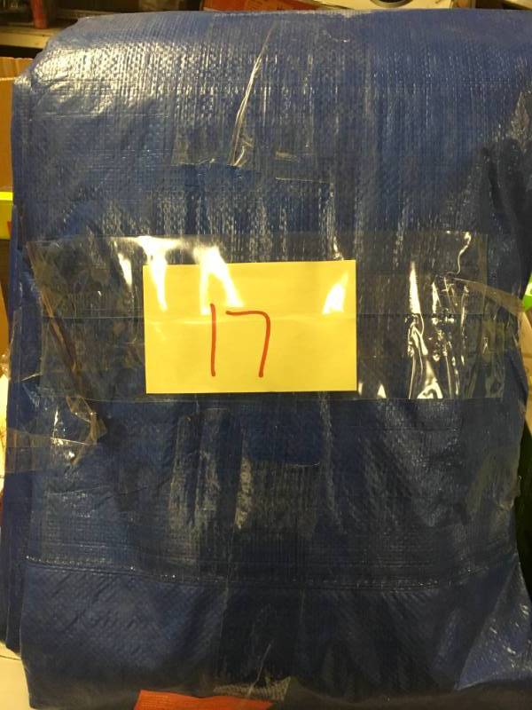 lot 17 image: Everbilt 16 ft. x 20 ft Heavy-Duty Tarp in good condition