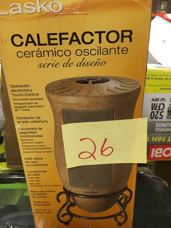 lot 26 image: Lasko Designer Series 1500-Watt Ceramic Electric Portable Heater in good condition