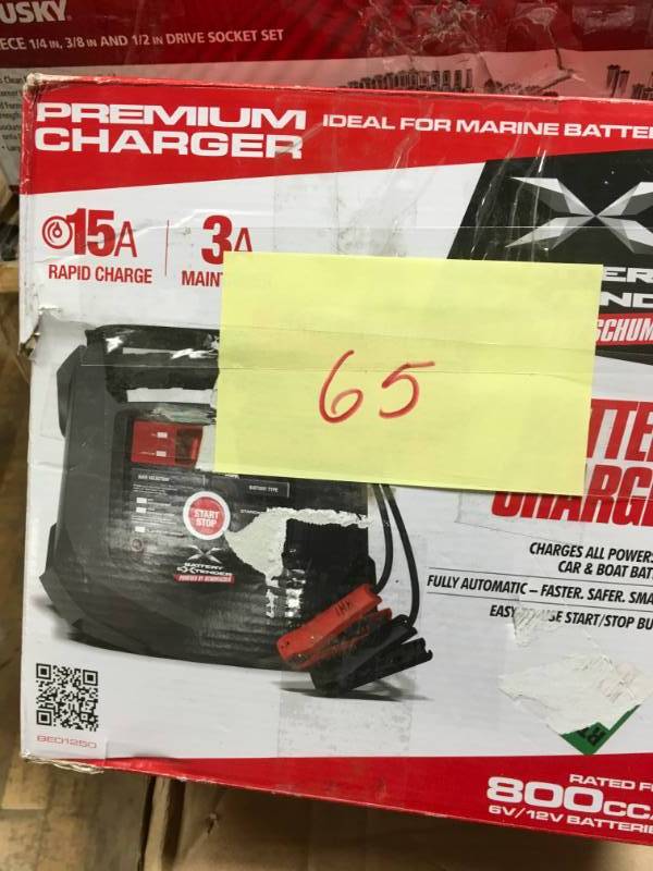 lot 65 image: Schumacher Battery Extender 6-Volt or 12-Volt, 15 Amp Battery ChargerMaintainer in good condition