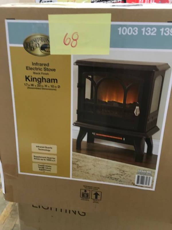 lot 68 image: StyleWell Kingham 1,000 sq. ft. Panoramic Infrared Electric Stove in Black with Electronic Thermostat in good condition
