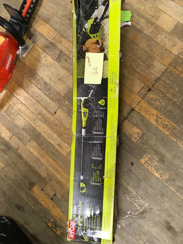 lot 82 image: RYOBI 8 in. 6 Amp Pole Saw USED in good condition