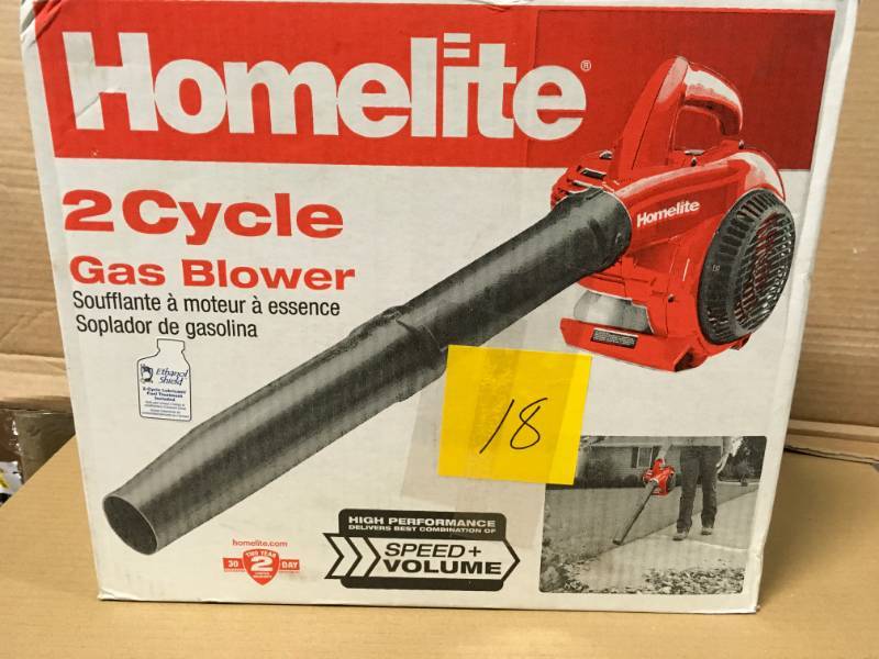 lot 18 image: Homelite 150 MPH 400 CFM 2-Cycle Handheld Gas Leaf Blower  in good condition