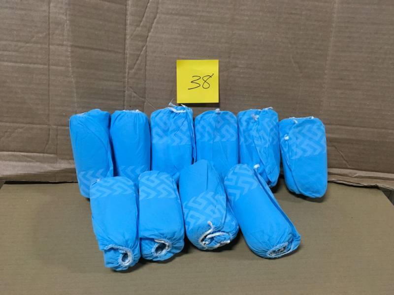 lot 38 image: Cordova Polypropylene Non-Skid Blue Shoe Covers Size Large (50 Pair per Box)  in good condition