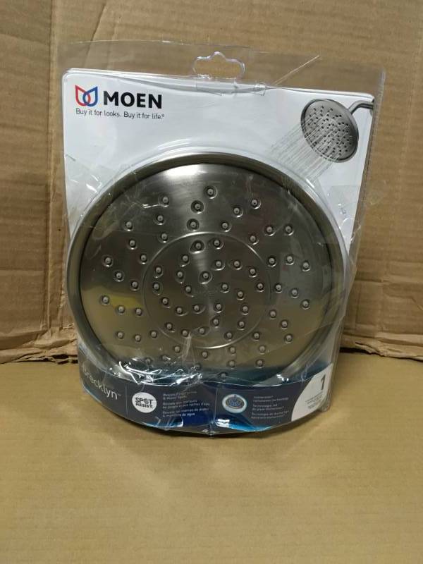 lot 62 image: Brecklyn 1-Spray 9 in. Rain Shower Showerhead in Spot Resist Brushed Nickel  in good condition