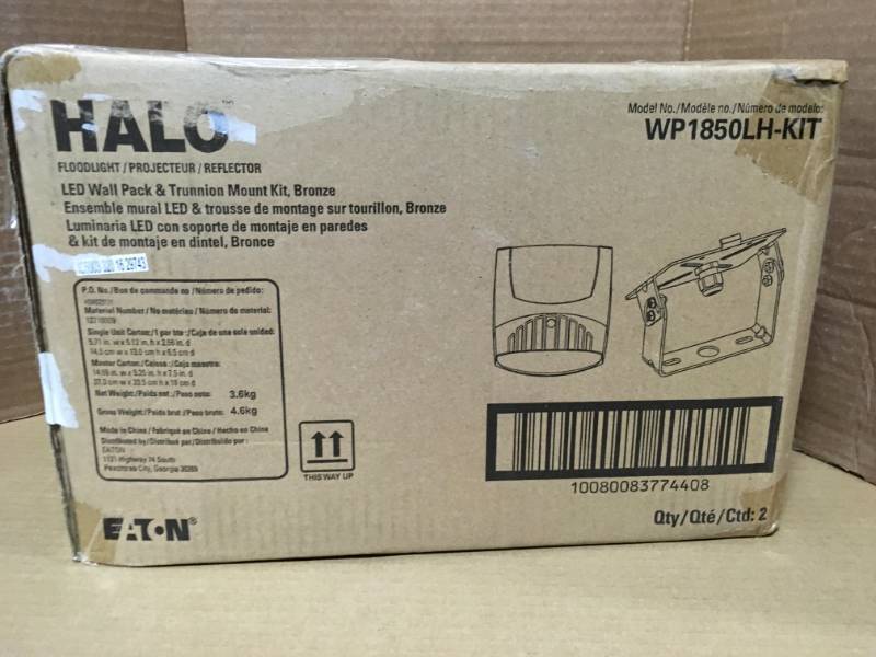 lot 67 image: Halo Bronze Outdoor Integrated LED Wall Pack Light with Trunnion Mount Kit not used