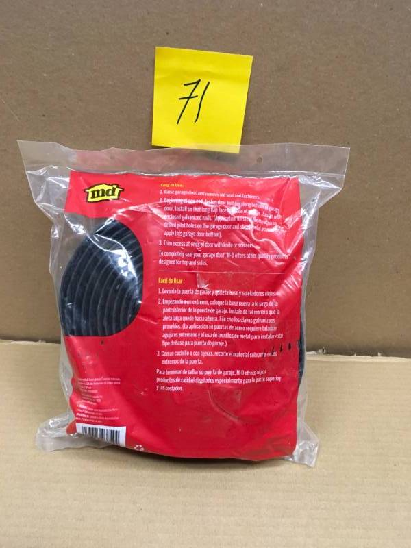 lot 71 image: M-D Building Products 2 in. x 16 ft. Rubber Replacement for Garage Door Bottom not used