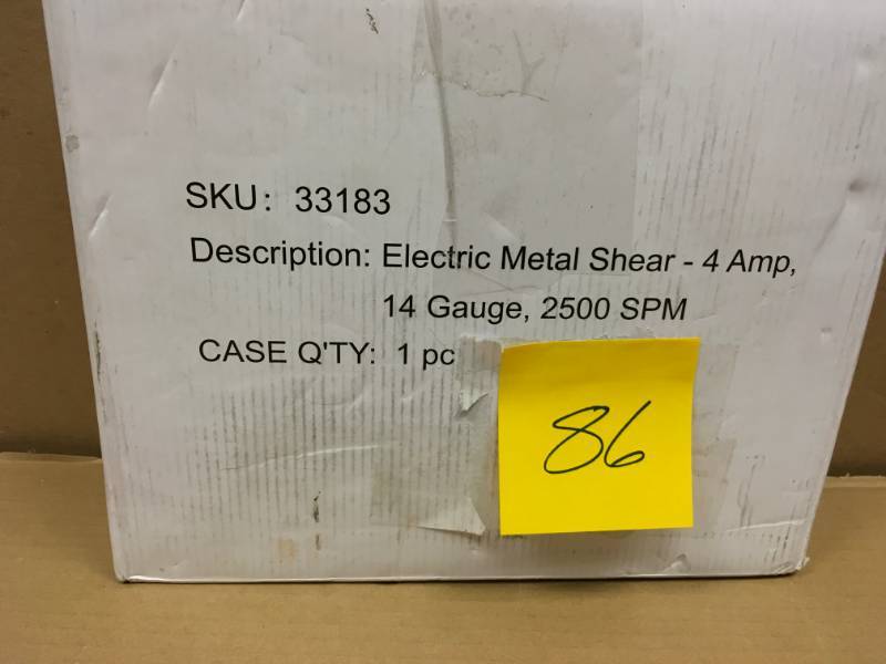 lot 86 image: Steel Core 4 Amp 2500 RPM Electric Metal Head Shear Cutting Tool with 14-Gauge  in good condition