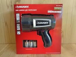 lot 45 image: HUSKY 500 Lumen LED SPOTLIGHT 1001 596 206 Virtually Unbreakable WITH BATTERIES not used