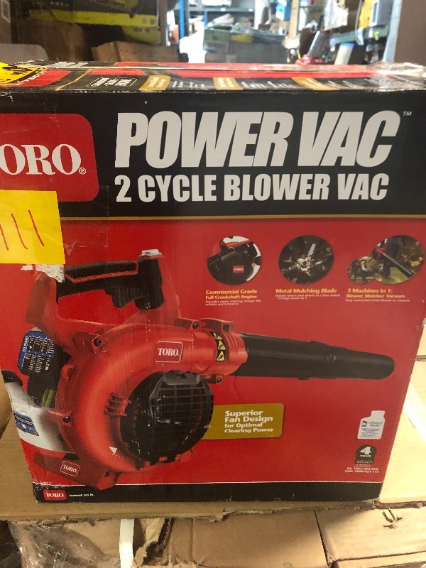 lot 111 image: Toro 150 MPH 460 CFM 25.4cc 2-Cycle Handheld Gas Leaf Blower Vacuum in like new condition