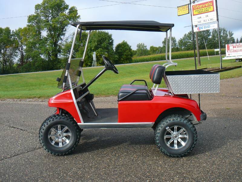 Red Electric Club Car Golf Cart