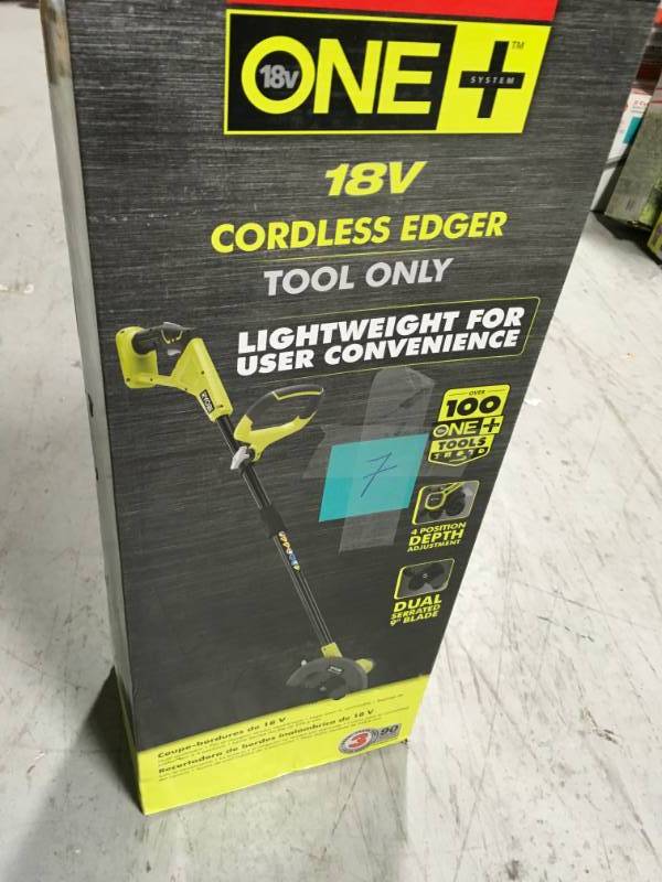 lot 7 image: RYOBI ONE 9 in. 18-Volt Lithium-Ion Cordless Battery Edger (Tool Only)