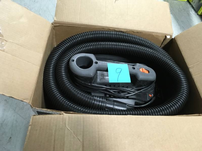 lot 9 image: RIDGID 4 Gal. 5.0-Peak HP Portable WetDry Vacuum  USED