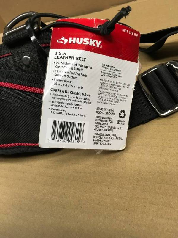 lot 10 image: Husky 2.5 in. Padded Tool Gear Belt