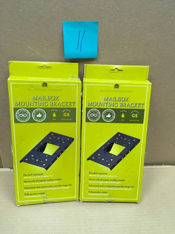 lot 11 image: Architectural Mailboxes 4 in. x 4 in. Post Adapter in Black with 3 Mailbox Mounting Options