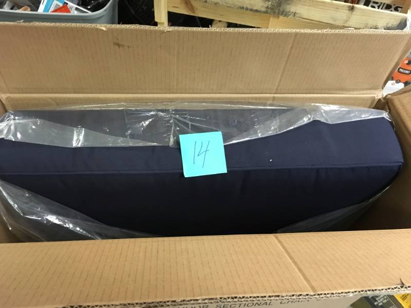 lot 14 image: Hampton Bay Commercial Grade Armless Middle Outdoor Sectional Chair Cushion in Sunbrella Canvas Navy