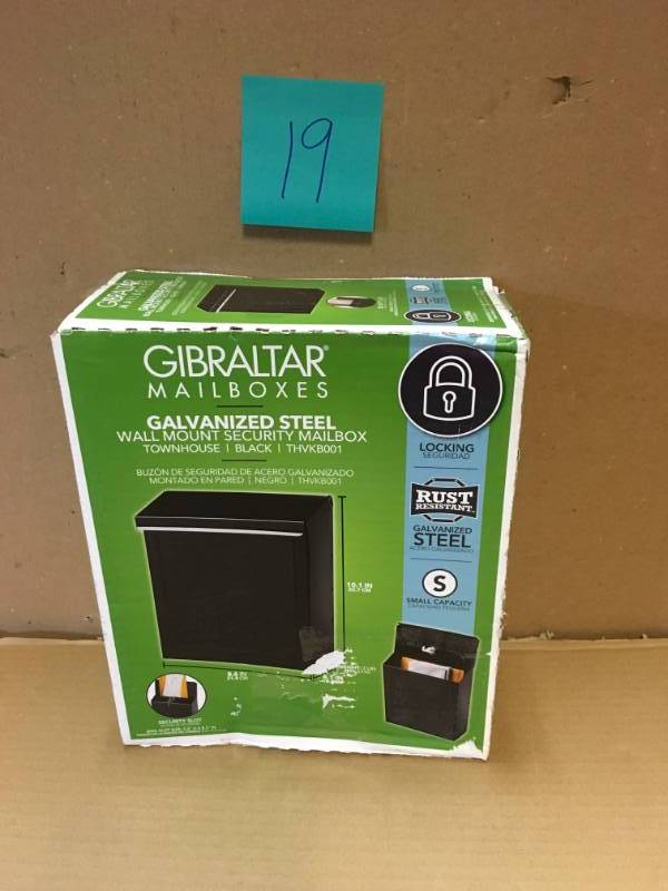 lot 19 image: Gibraltar Mailboxes Townhouse Black Steel Vertical Wall-Mount Locking Mailbox