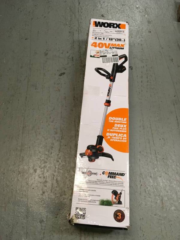 WORX WG180 40V 2 In 1 String Trimmer Edger With 12 Trim Diameter