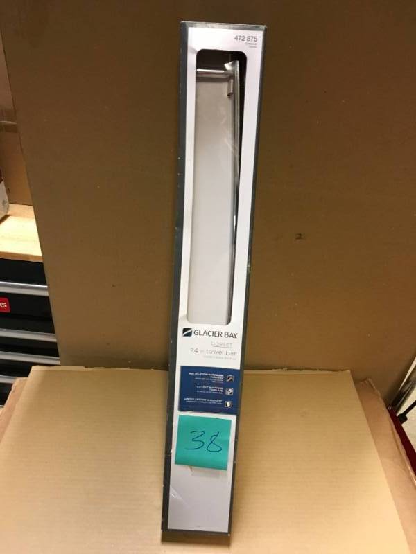 lot 38 image: Glacier Bay Dorset 24 in. Towel Bar in Chrome