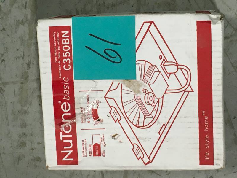 lot 61 image: NuTone 50 CFM Replacement Motor Wheel for 696N