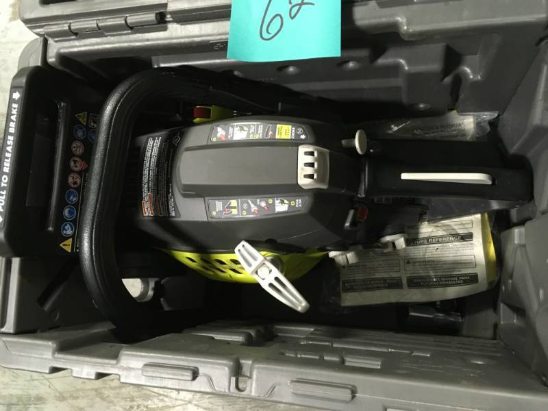 lot 62 image: RYOBI 18 in. 38cc 2-Cycle Gas Chainsaw with Heavy Duty Case