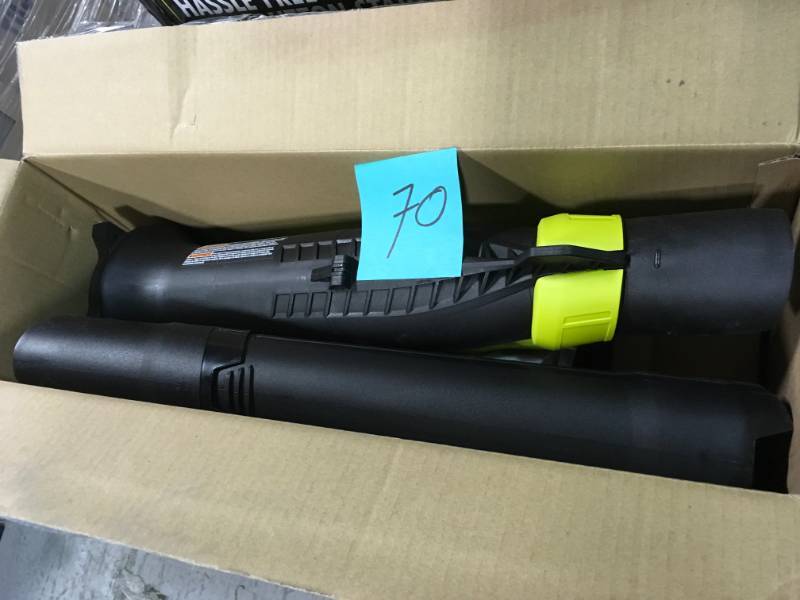 lot 70 image: RYOBI ONE 90 MPH 200 CFM 18-Volt Lithium-Ion Cordless Leaf BlowerSweeper - 2.0 Ah Battery and Charger Included