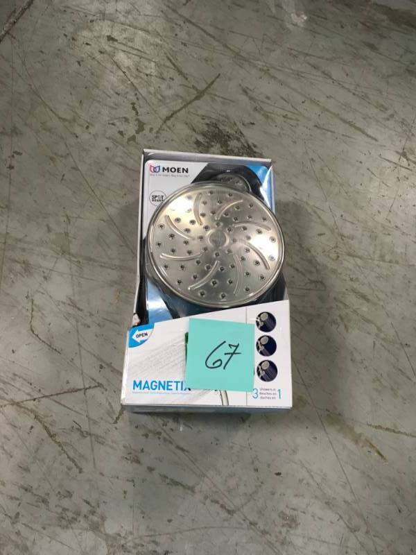 lot 67 image: MOEN Attract 6-Spray 1.75 GPM Hand Shower and Showerhead Combo Kit with Magnetix in good condition