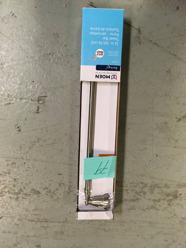 lot 79 image: MOEN Banbury 24 in. Towel Bar in Spot Resist Brushed Nickel new