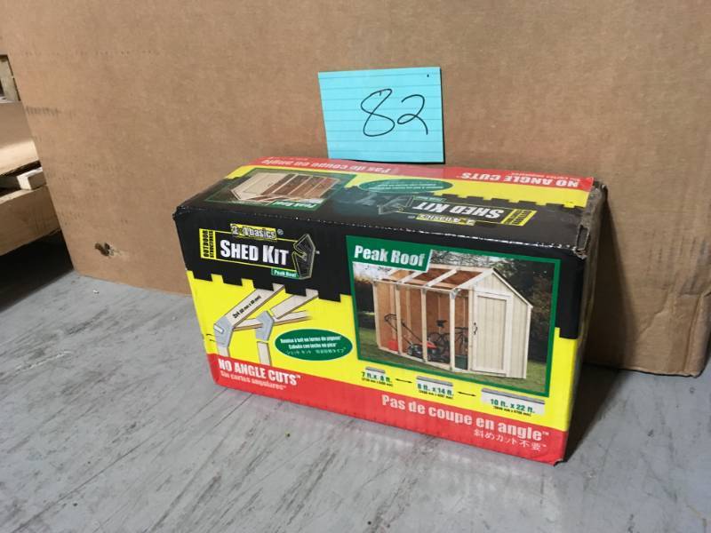 lot 82 image: Hopkins 8-ft x 7-ft Metal Storage Shed Expansion Kit in good condition
