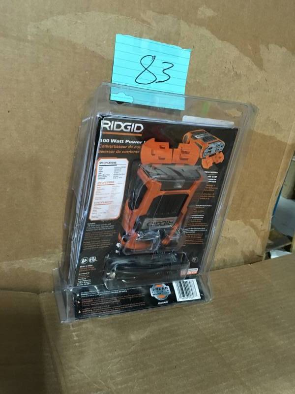 lot 83 image: RIDGID 100-Watt Power Inverter in good condition