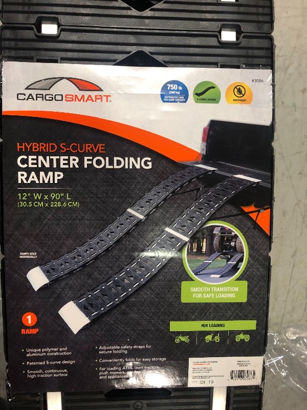 lot 107 image: CargoSmart 12 in. W x 90 in. L Hybrid S-Curve Centerfold Loading Ramp 750 lb not used
